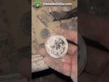 Load and play video in Gallery viewer, 1 Hawaiian Dollar .999 Fine Silver Coin. Recovered From Lahaina Wildfire.
